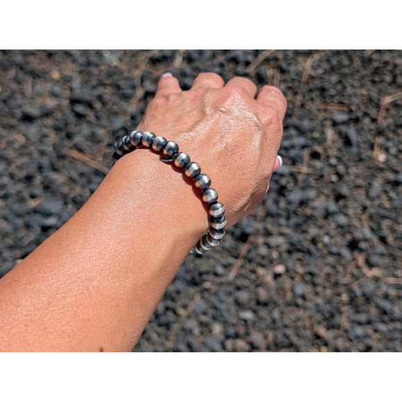 Navajo Style Bracelet Hand-Strung Elastic Native Jewelry Size 7 *** - Picture 5 of 7